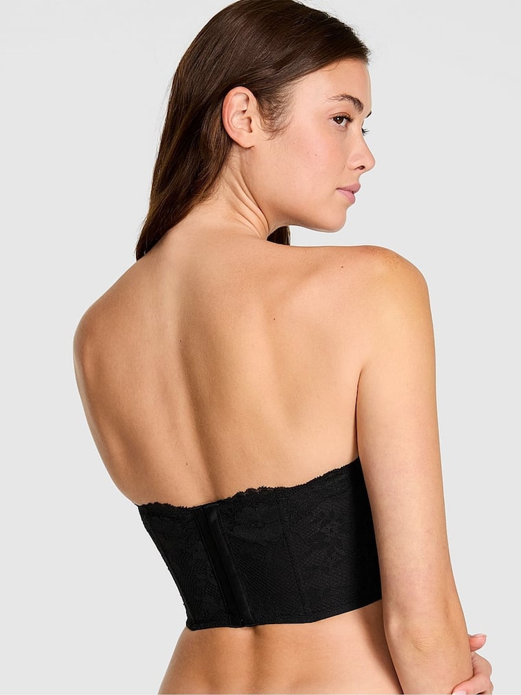 Victoria's Secret Black Lace Deep V Cropped Corset Top - Image 2 of 2 Victoria's Secret Black Lace Deep V Cropped Corset Top - Image 2 of 2