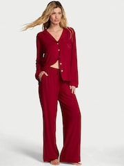 Victoria's Secret Red Lacquer Modal Long Pyjamas Set - Image 1 of 2