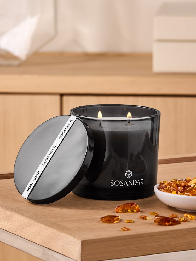 Sosandar Amber Tonka 2 Wick Fragranced Candle - Image 1 of 5