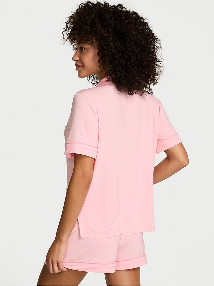 Victoria's Secret Pretty Blossom Pink Modal Bow Short Pyjamas Set - Image 2 of 2 Victoria's Secret Pretty Blossom Pink Modal Bow Short Pyjamas Set - Image 2 of 2