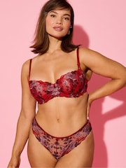 Victoria's Secret Red Brazilian Beautiful Bows Embroidery Knickers - Image 1 of 3