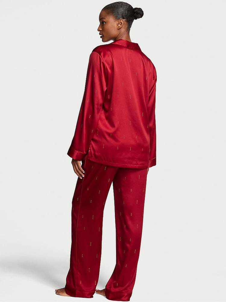 Victoria's Secret Red Waterfall Sequin Satin Shine Long Pyjamas Set - Image 2 of 2 Victoria's Secret Red Waterfall Sequin Satin Shine Long Pyjamas Set - Image 2 of 2