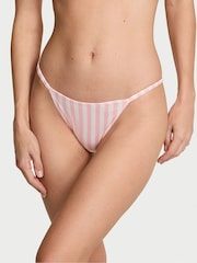Victoria's Secret Iconic Stripe Pink Cheeky Angel Strappy Back Knickers - Image 2 of 3