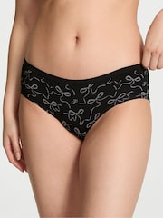 Victoria's Secret PINK Black Bow Print Hipster Seamless Knickers - Image 1 of 3
