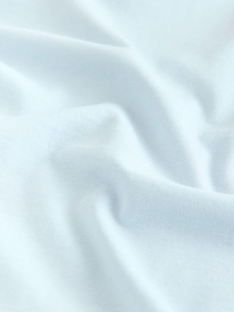 Ice Blue Regular Fit Essential Crew Neck Cotton T-Shirt - Image 7 of 7