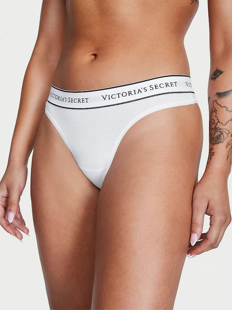 Victoria's Secret Black/Grey/White Thong Knickers 5 Pack - Image 2 of 3