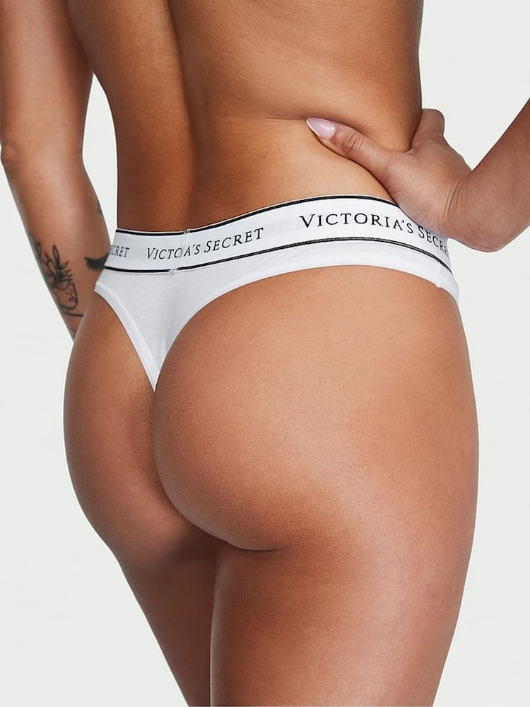Victoria's Secret Black/Grey/White Thong Knickers 5 Pack - Image 3 of 3
