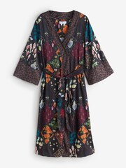 Never Fully Dressed Night Garden Satin Long Line Robe - Image 1 of 3