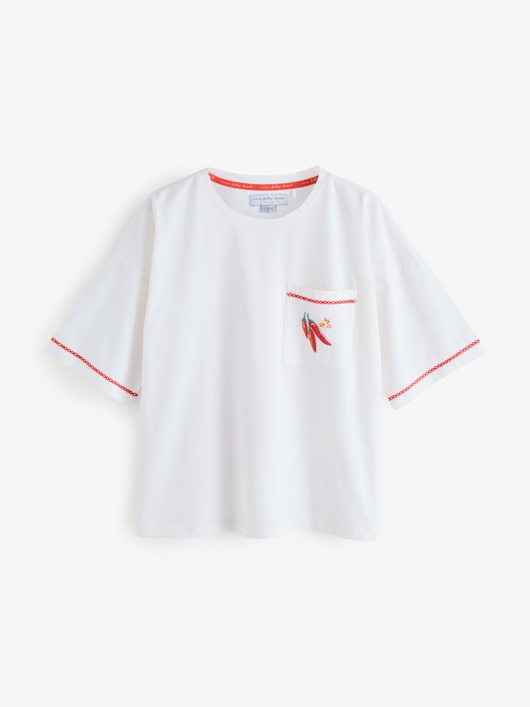 Never Fully Dressed Pink Chilli Tile T-Shirt Short Pyjamas Set - Image 2 of 9 Never Fully Dressed Pink Chilli Tile T-Shirt Short Pyjamas Set - Image 2 of 9