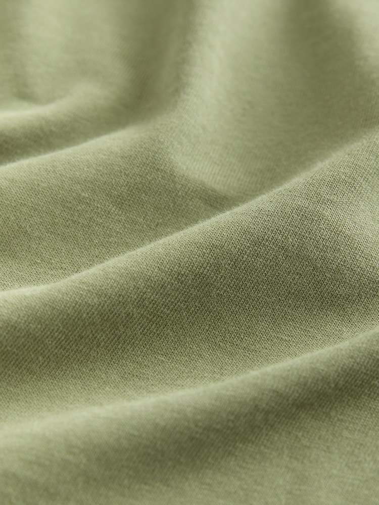 Moss Green Regular Fit Essential Crew Neck Cotton T-Shirt - Image 7 of 7