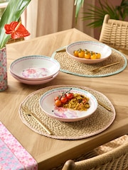 Set of 4 Pink Artist Floral Print Pasta Bowls - Image 2 of 6