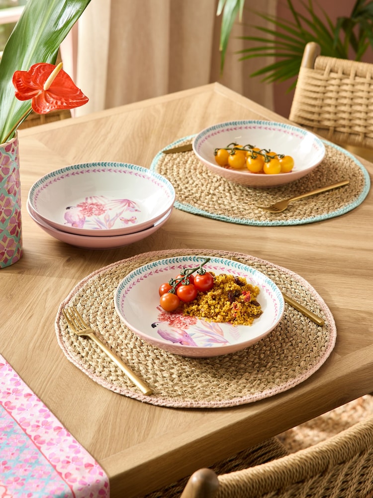 Kaufen Sie Set aus 4 Pasta-Schüssel mit künstlerischem Floral-Print von Next Österreich