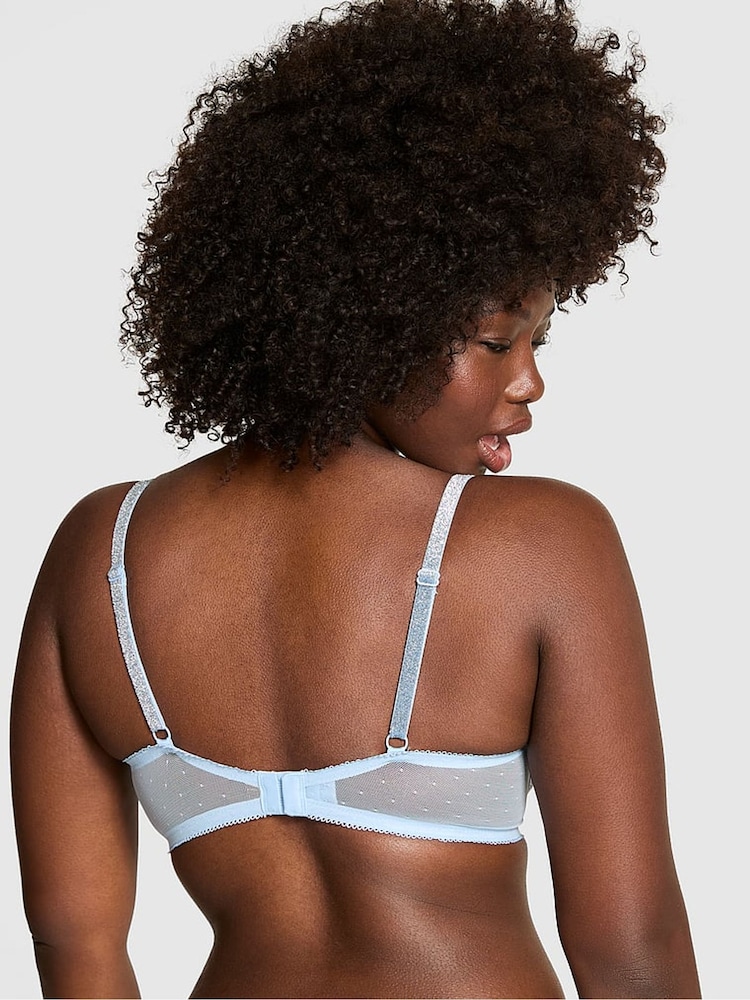 Victoria's Secret Pink Icy Blue Snowflake Embroidery Bra - Image 2 of 3 Victoria's Secret Pink Icy Blue Snowflake Embroidery Bra - Image 2 of 3