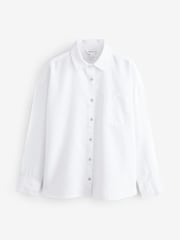 White Full Sleeves Linen Oversized Shirt - Image 1 of 1