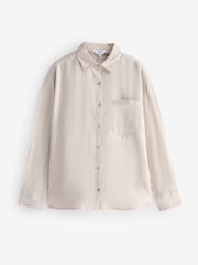 Stone Full Sleeves Linen Oversized Shirt - Image 1 of 1