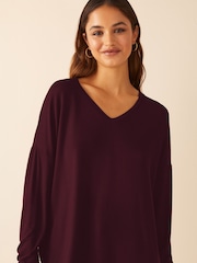 Friends Like These Berry Red Long Sleeve Tunic - Image 3 of 4