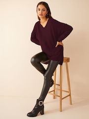 Friends Like These Berry Red Long Sleeve Tunic - Image 4 of 4