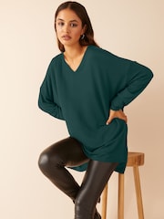 Friends Like These Teal Blue Long Sleeve Tunic - Image 2 of 4