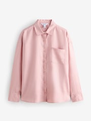 Pink Full Sleeves Linen Oversized Shirt - Image 1 of 1