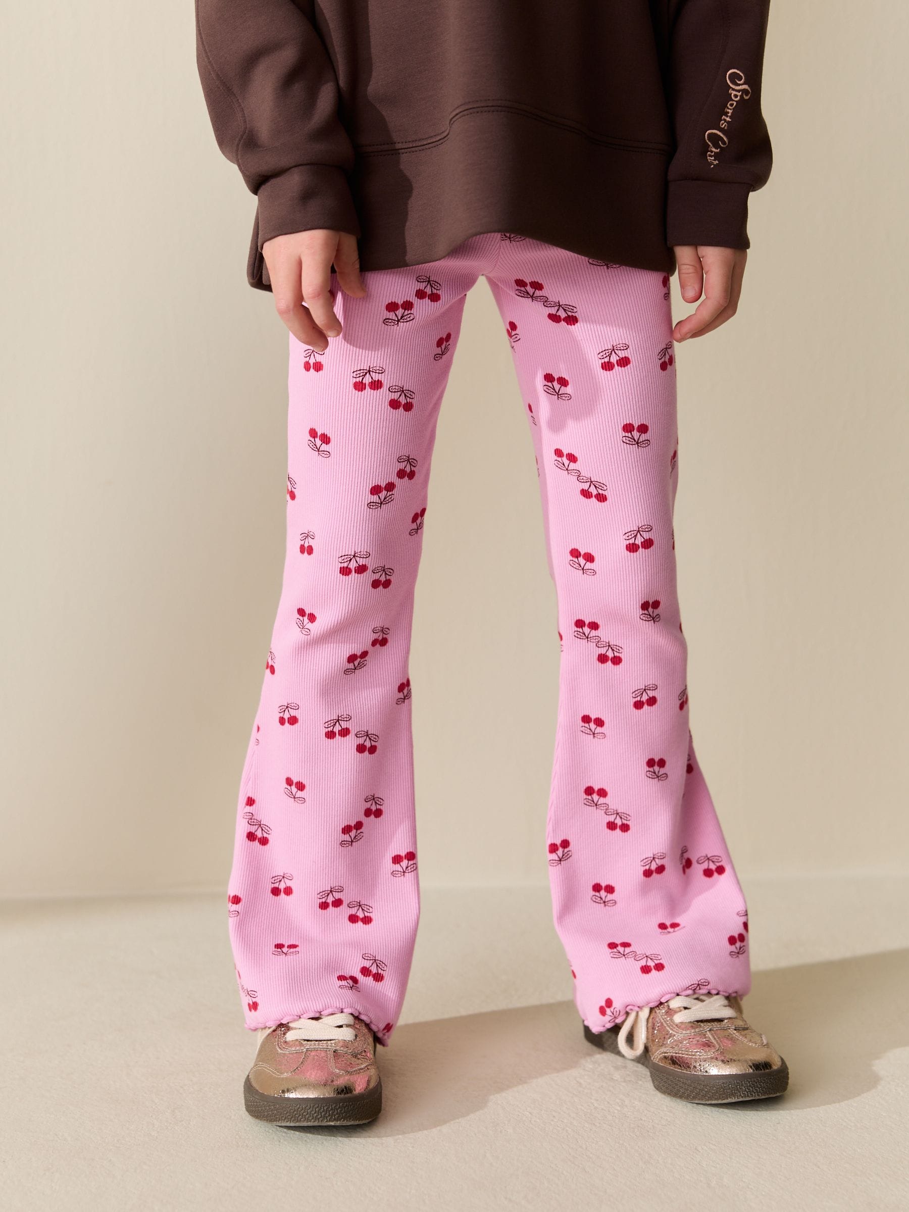 Buy Pink/Red Cherry 1 Pack Rib Flare Leggings (3-16yrs) from Next USA