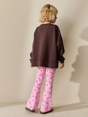 Pink/Red Cherry 1 Pack Rib Flare Leggings (3-16yrs) - Image 3 of 7