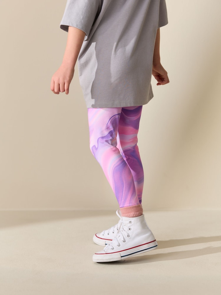 Leggings Lularoe Tall & Curvy TC - Motif Aztèque Rose Et Violet - Été - Neuf