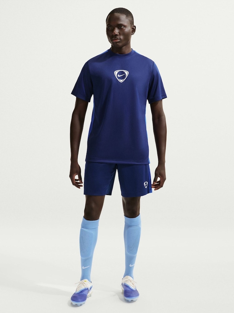 Nike Blue Dri-FIT Academy Graphic Training Shorts - Image 1 of 7