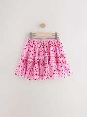 Pink/Red Heart Pull On Mesh Skirt (3-16yrs) - Image 5 of 8