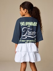 White Crinkle Tiered Skirt (3-16yrs) - Image 4 of 5