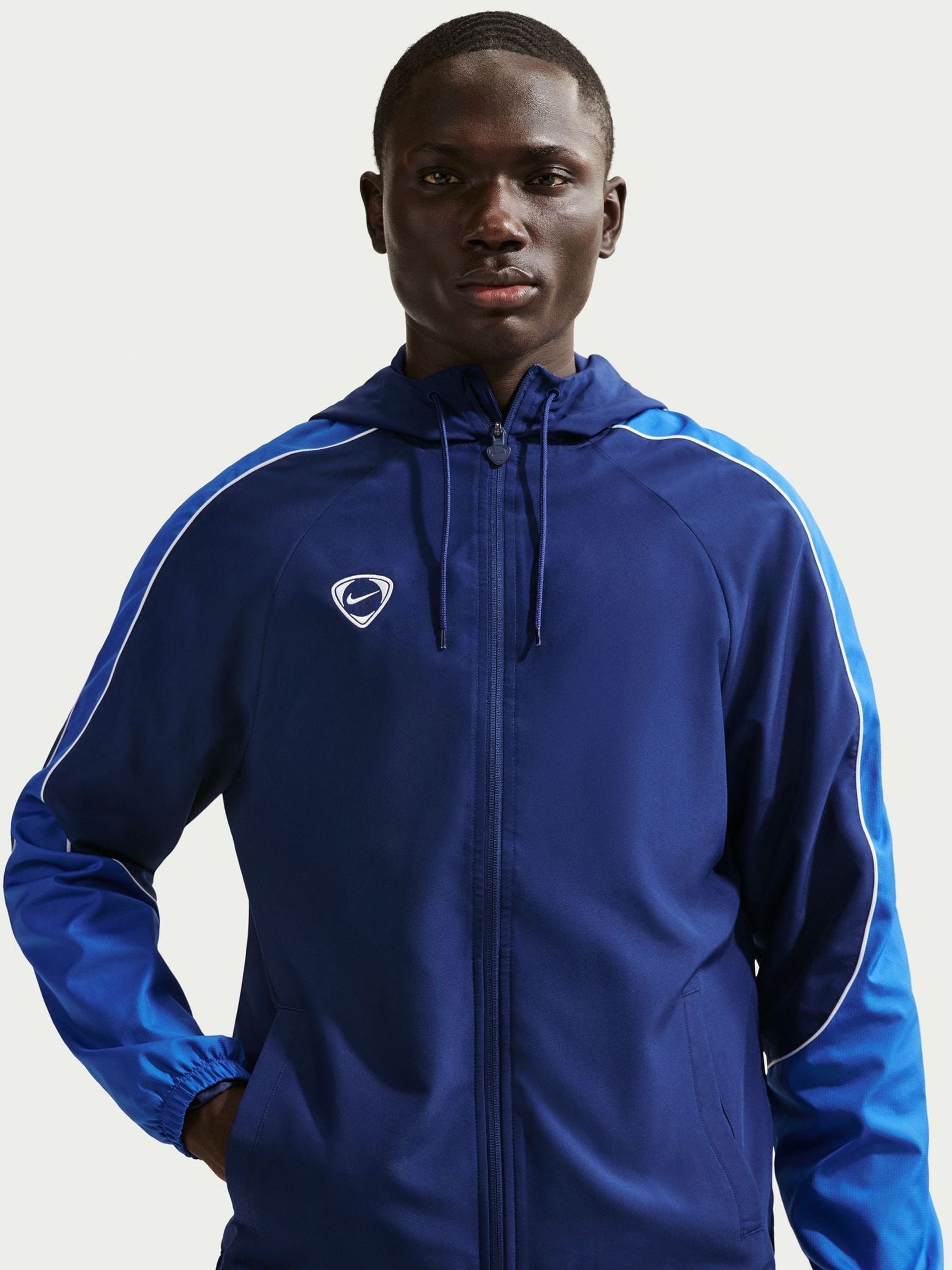 nike woven jacket blue