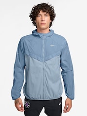 Nike Work Blue Dri-FIT Stride Woven Running Jacket - Image 1 of 3
