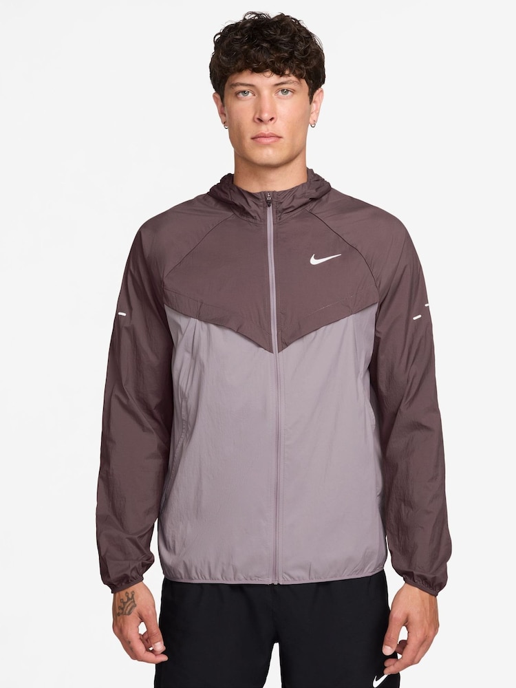 Nike Tattoo Brown Dri-FIT Stride Woven Running Jacket - Image 1 of 4 Nike Tattoo Brown Dri-FIT Stride Woven Running Jacket - Image 1 of 4