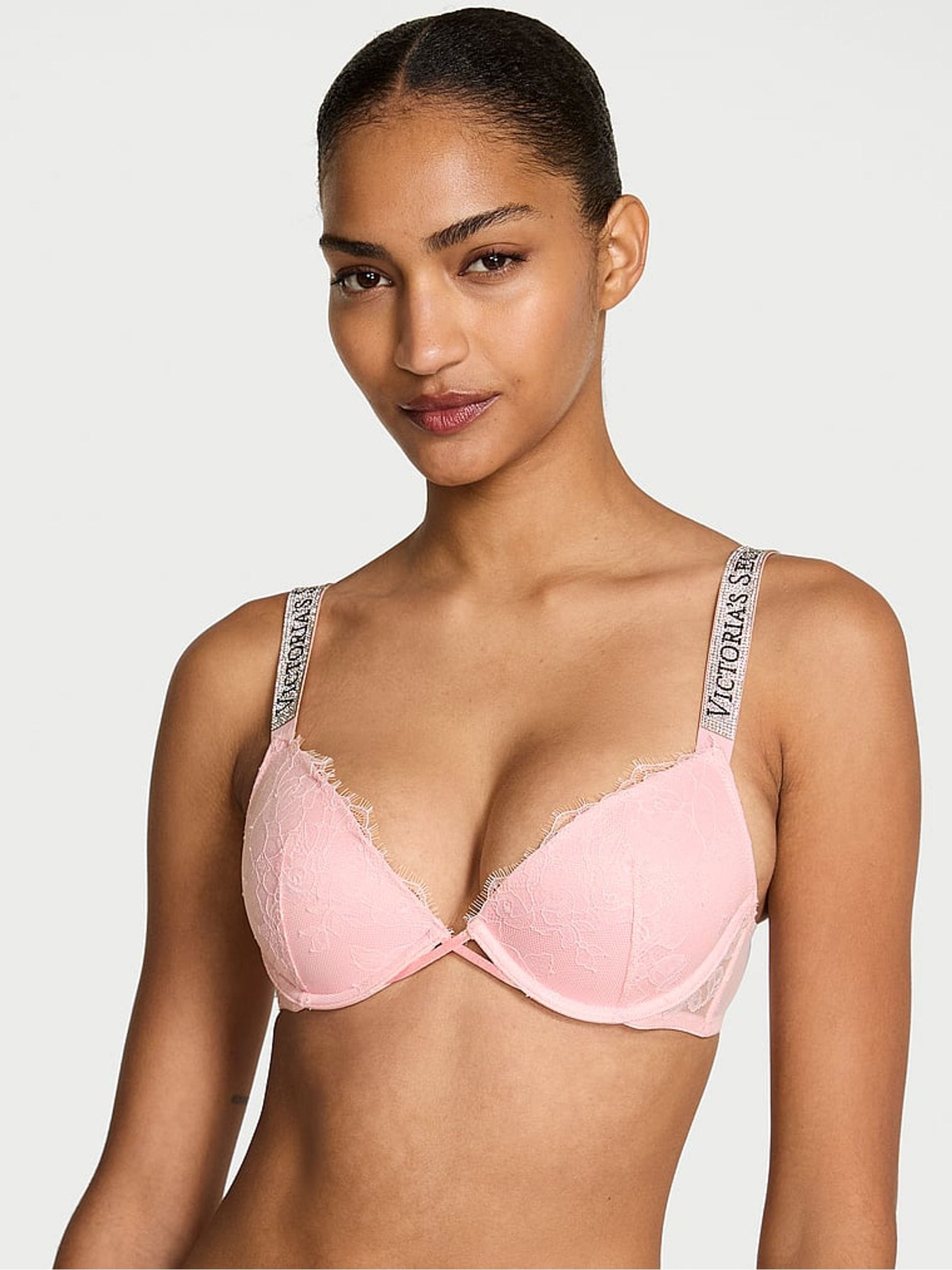 Victoria's Secret Angel Pink Lightly Lined Demi Shine Strap Lace Bra