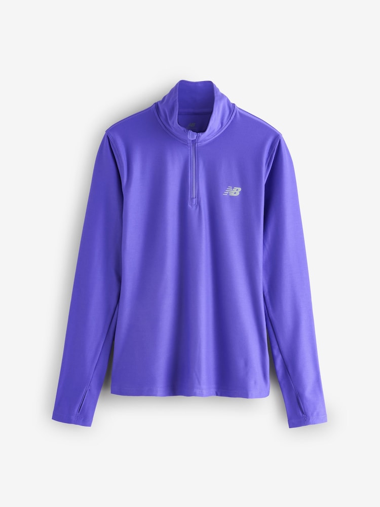 New Balance Purple Sports Essential Space Dye 1/4 Zip Top - Image 1 of 1