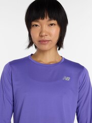 New Balance Purple Sports Essential Long Sleeve Top - Image 4 of 6