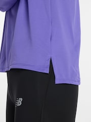 New Balance Purple Sports Essential Long Sleeve Top - Image 5 of 6