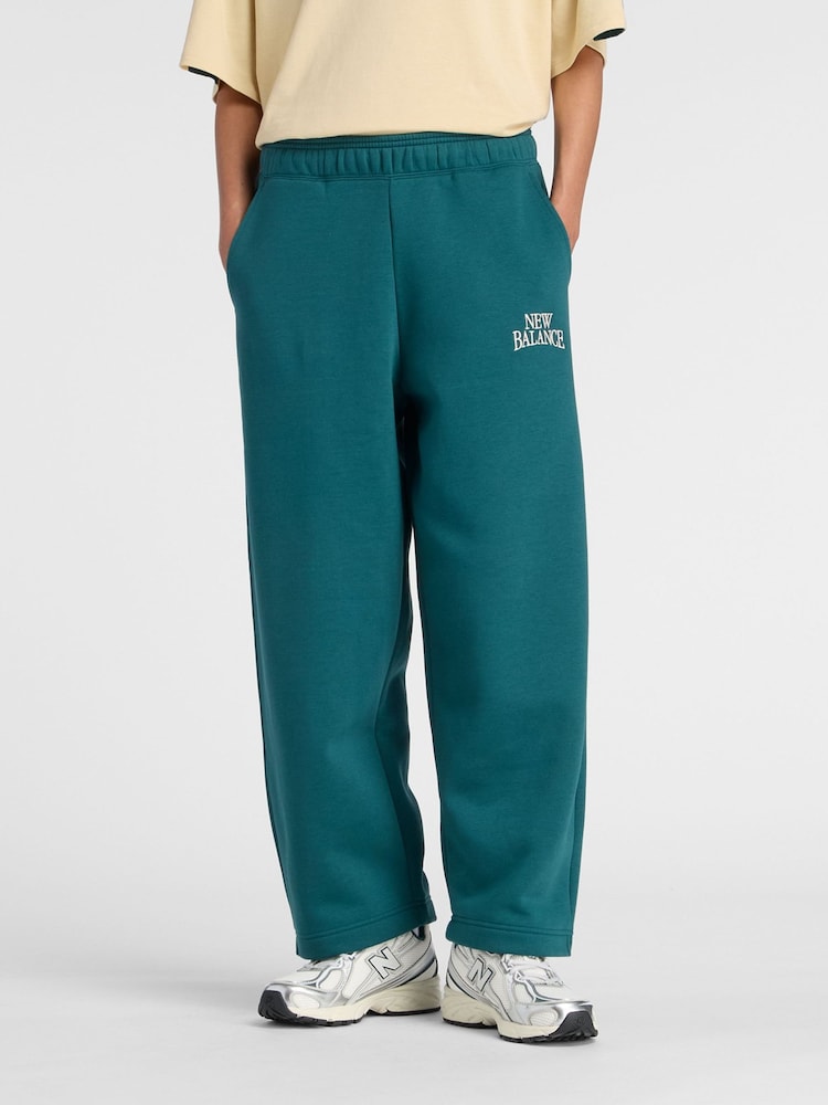New Balance Teal Blue Trackside Fleece Barrel Joggers - Image 1 of 7