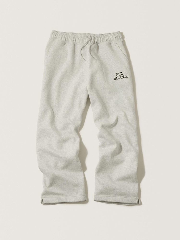 New Balance Grey Linear Heritage Barrel Leg Joggers - Image 1 of 4