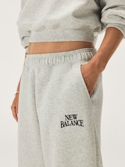 New Balance Grey Linear Heritage Barrel Leg Joggers - Image 2 of 4