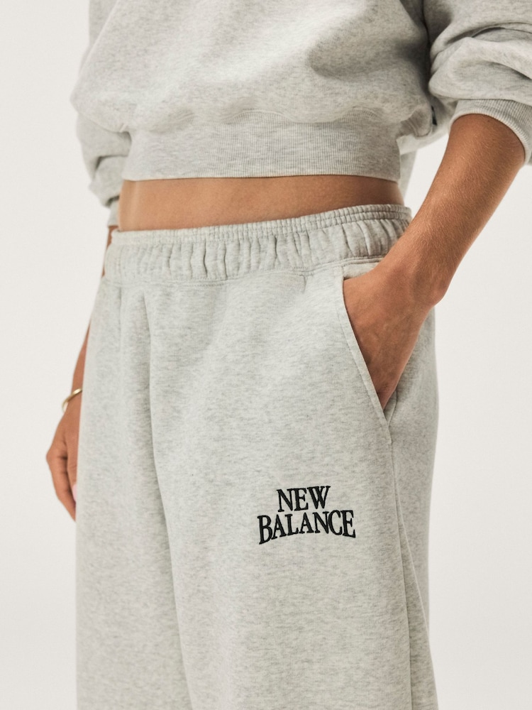 New Balance Grey Linear Heritage Barrel Leg Joggers - Image 2 of 4