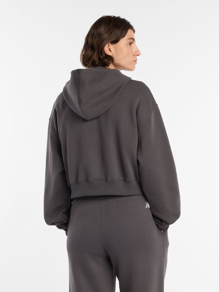 New Balance Black Linear Heritage Zip Through Hoodie - Image 2 of 7