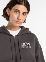 New Balance Black Linear Heritage Zip Through Hoodie - Image 6 of 7