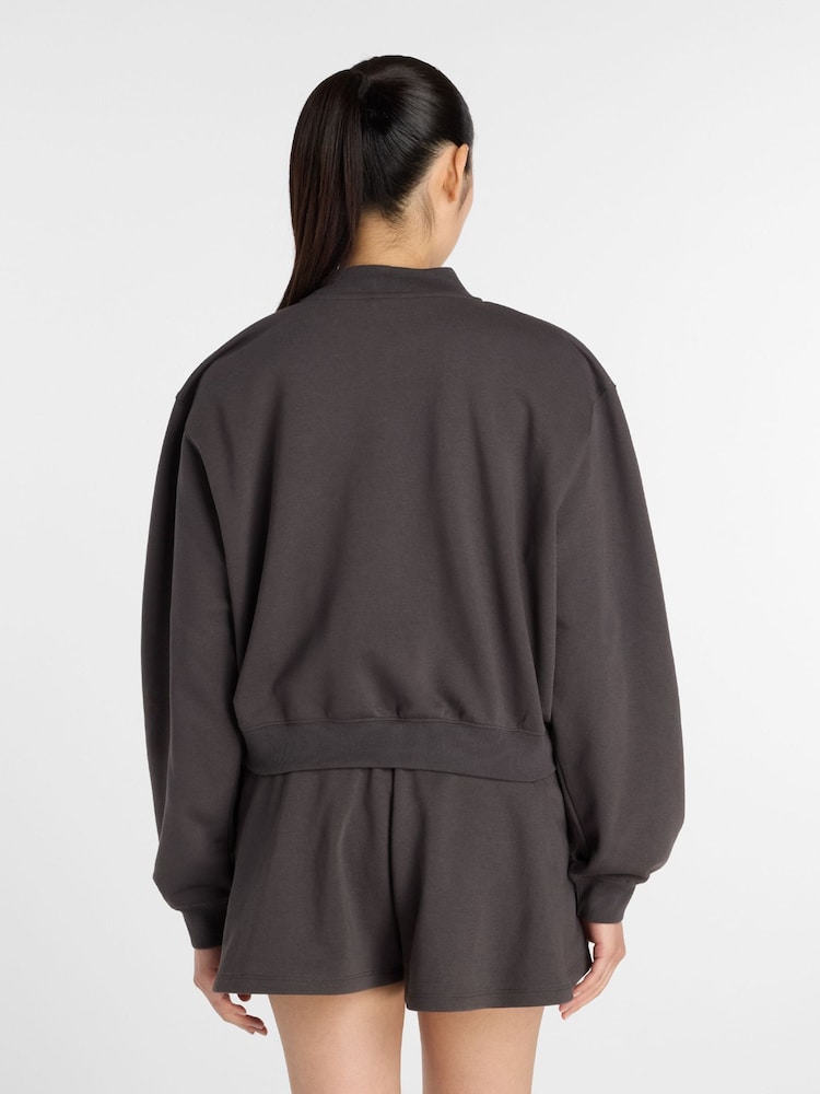 New Balance Black French Terry Bomber Jacket - Image 2 of 6