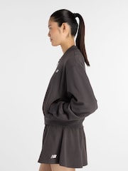 New Balance Black French Terry Bomber Jacket - Image 4 of 6