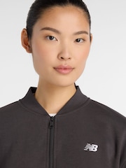 New Balance Black French Terry Bomber Jacket - Image 5 of 6