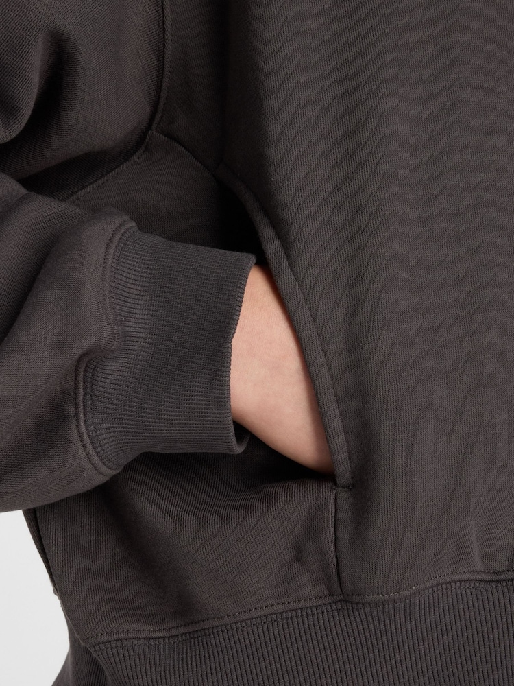 New Balance Black French Terry Bomber Jacket - Image 6 of 6