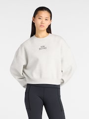 New Balance Grey Linear Hertiage Sweat Top - Image 1 of 6