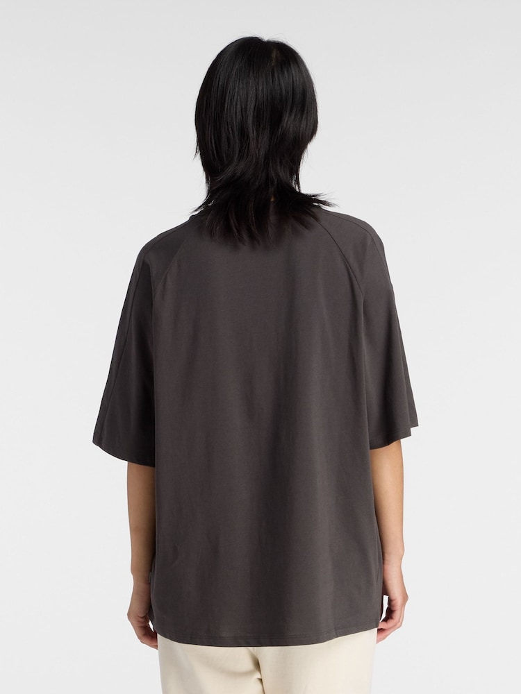 New Balance Black Linear Heritage Oversized T-Shirt - Image 2 of 7