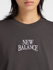 New Balance Black Linear Heritage Oversized T-Shirt - Image 5 of 7