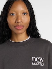New Balance Black Womens Reimagined Crew Sweat Top - Image 5 of 6
